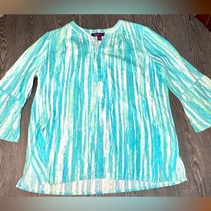 Gloria Vanderbilt Blue Blouse Large